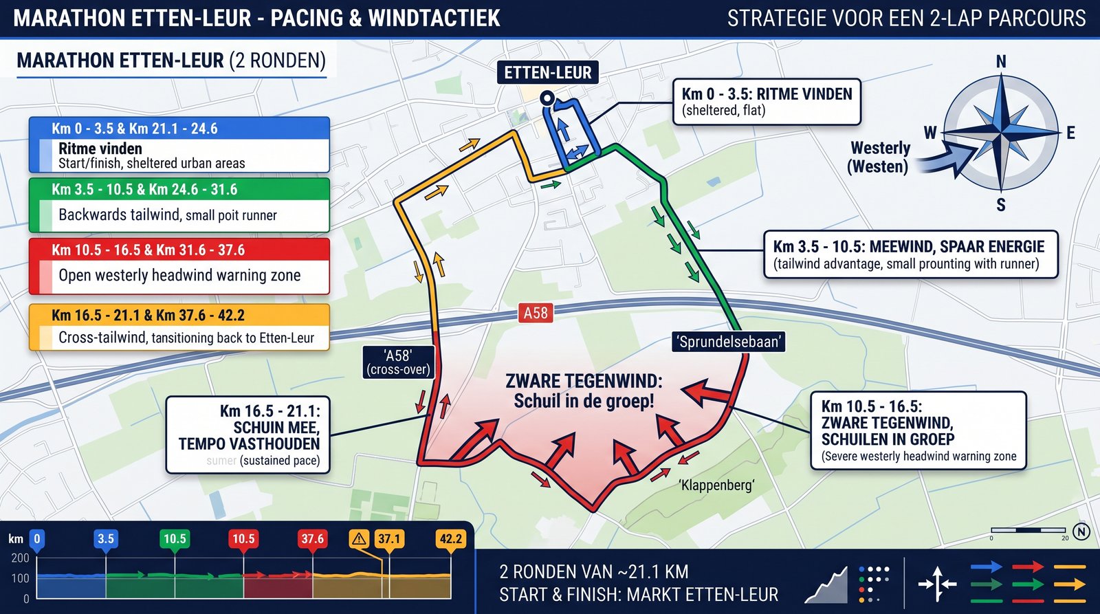 parcours en pacing etten leur van oers brabant marathon