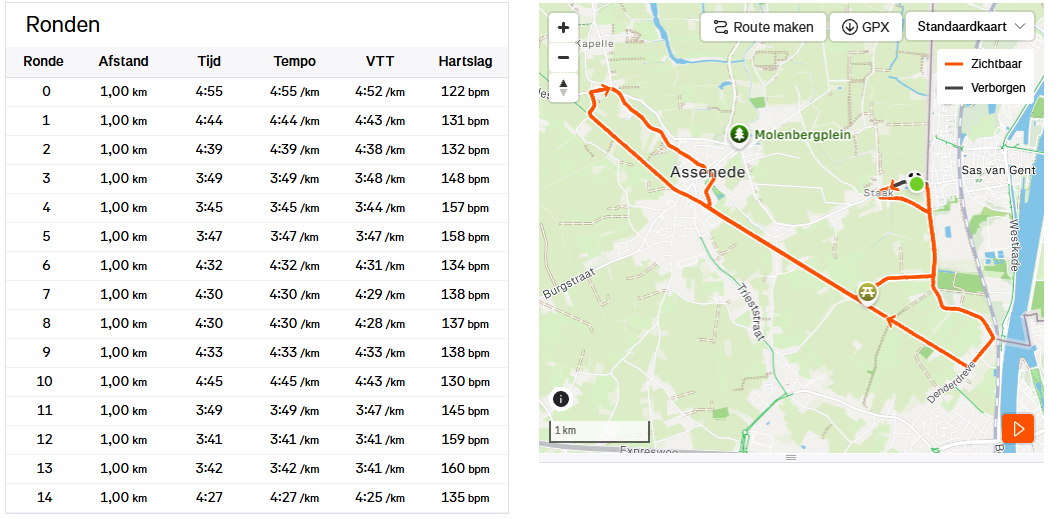 strava snelheid blokjes marathon tempo